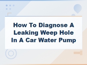 Diagnosing a Leaking Weep Hole in Your Car's Water