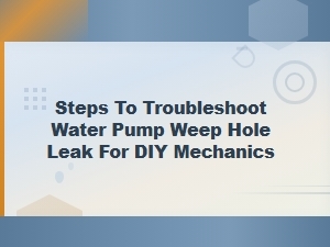 Steps to Troubleshoot Water Pump Weep Hole Leak for Diy Mechanics